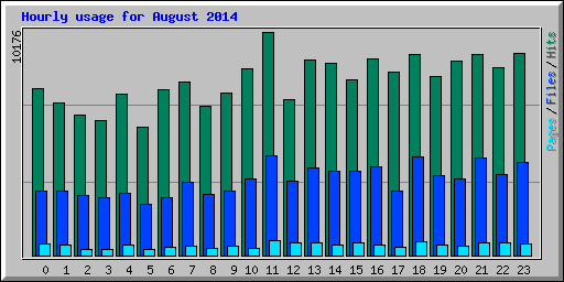 Hourly usage for August 2014