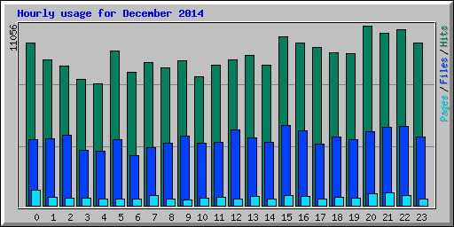 Hourly usage for December 2014