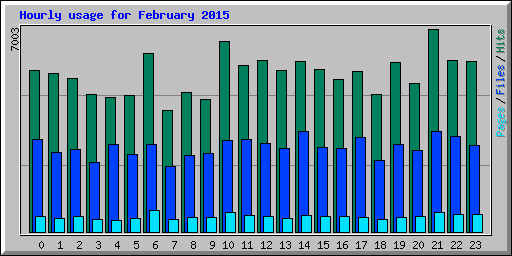 Hourly usage for February 2015