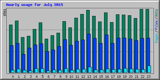 Hourly usage for July 2015