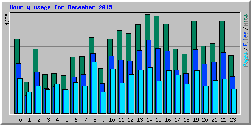 Hourly usage for December 2015