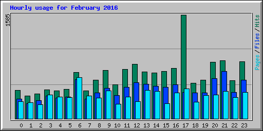 Hourly usage for February 2016