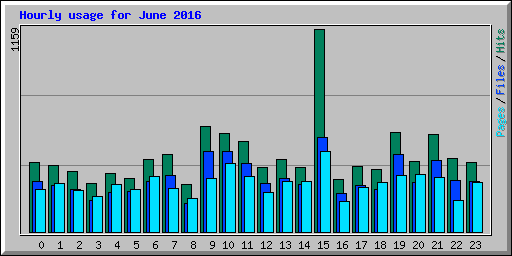Hourly usage for June 2016