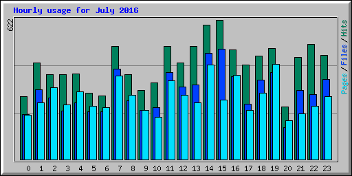 Hourly usage for July 2016