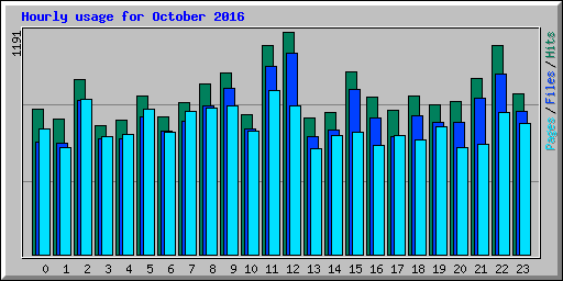 Hourly usage for October 2016