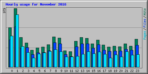 Hourly usage for November 2016