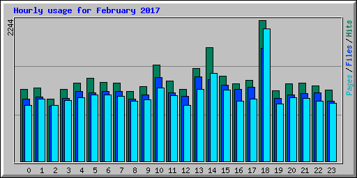Hourly usage for February 2017