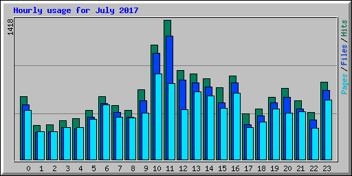 Hourly usage for July 2017