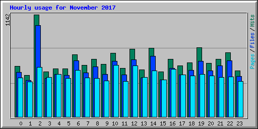 Hourly usage for November 2017