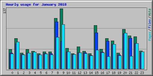 Hourly usage for January 2018